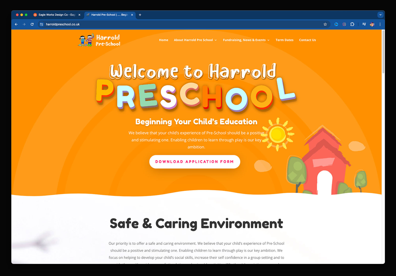 Harrold Pre School website screenshot