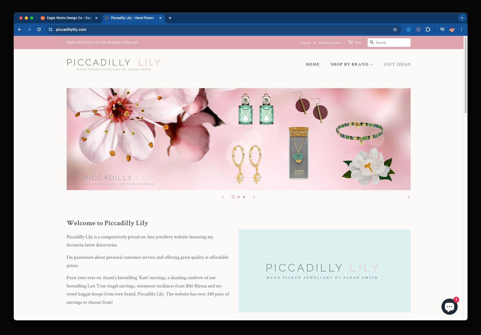 Piccadilly Lily website screenshot